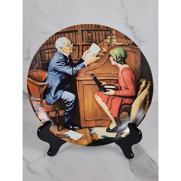 The Professor Plate Wall Decor Year 1986 Fine China 8 1/2" Norman Rockwell Vtg - Picture 2 of 14
